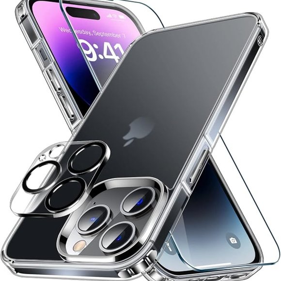 [3-in-1] iPhone 14 Pro Case with Lens & Screen Protectors - Brand New - Picture 1 of 8